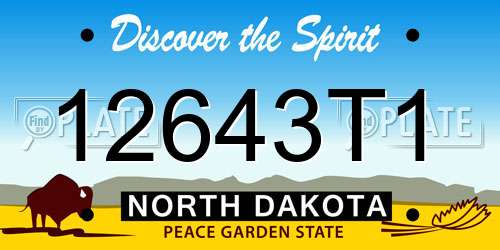 12643T1 North Dakota License Plate