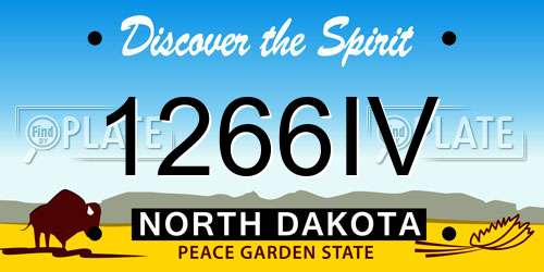 1266IV North Dakota License Plate