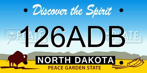 126ADB North Dakota License Plate