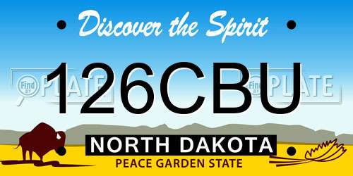 126CBU North Dakota License Plate