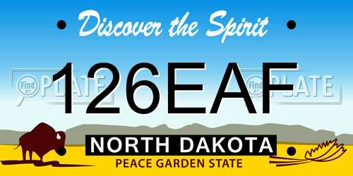 126EAF North Dakota License Plate