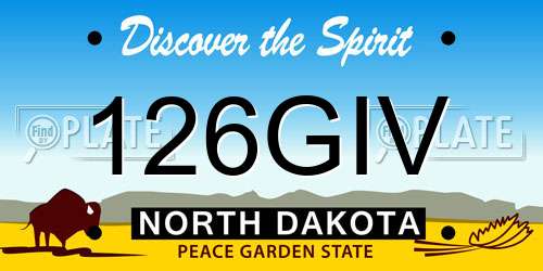 126GIV North Dakota License Plate