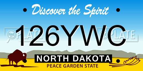 126YWC North Dakota License Plate