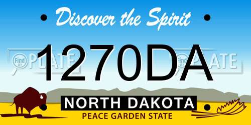 1270DA North Dakota License Plate
