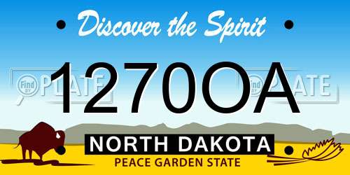 1270OA North Dakota License Plate