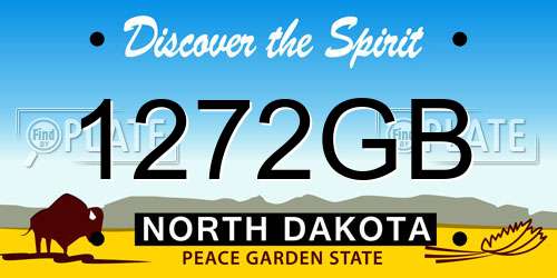 1272GB North Dakota License Plate