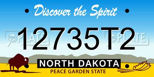 12735T2 North Dakota License Plate