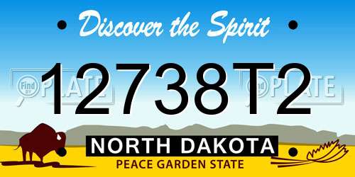 12738T2 North Dakota License Plate