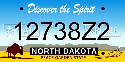 12738Z2 North Dakota License Plate