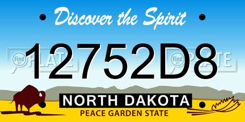 12752D8 North Dakota License Plate