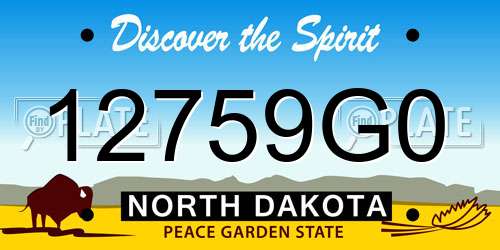 12759G0 North Dakota License Plate