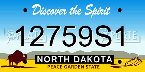 12759S1 North Dakota License Plate