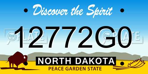 12772G0 North Dakota License Plate