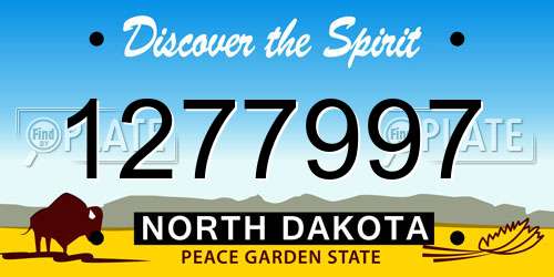 1277997 North Dakota License Plate