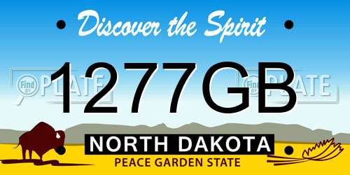 1277GB North Dakota License Plate