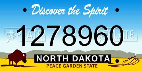 1278960 North Dakota License Plate