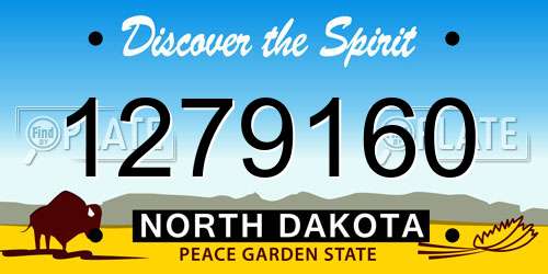 1279160 North Dakota License Plate