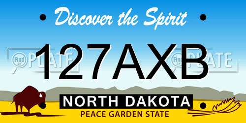 127AXB North Dakota License Plate