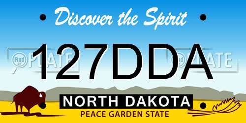 127DDA North Dakota License Plate