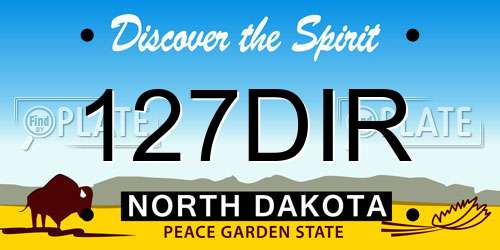 127DIR North Dakota License Plate