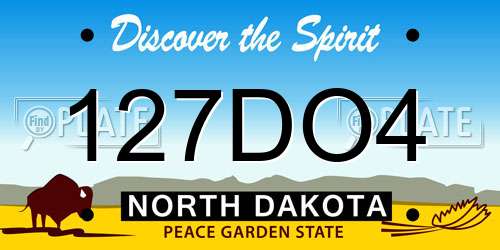 127DO4 North Dakota License Plate
