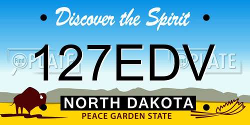 127EDV North Dakota License Plate