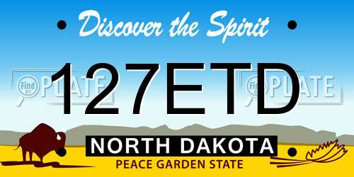 127ETD North Dakota License Plate
