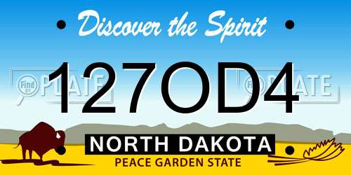 127OD4 North Dakota License Plate