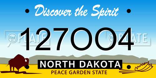 127OO4 North Dakota License Plate