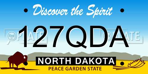 127QDA North Dakota License Plate