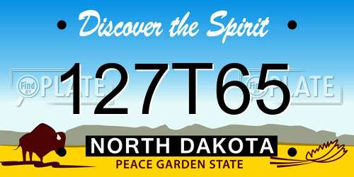 127T65 North Dakota License Plate