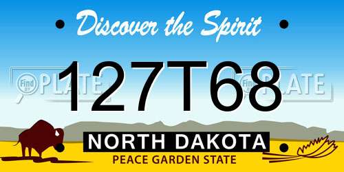 127T68 North Dakota License Plate