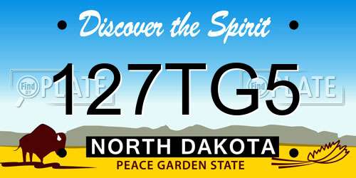 127TG5 North Dakota License Plate