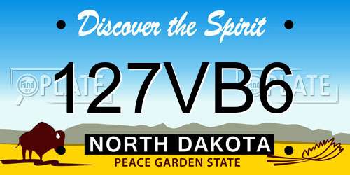 127VB6 North Dakota License Plate