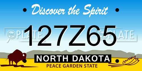 127Z65 North Dakota License Plate