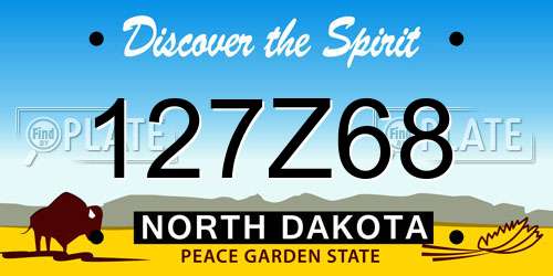 127Z68 North Dakota License Plate