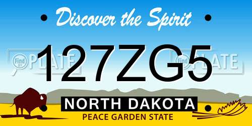127ZG5 North Dakota License Plate