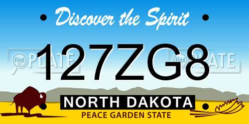 127ZG8 North Dakota License Plate