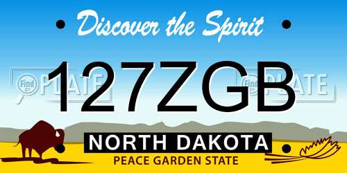 127ZGB North Dakota License Plate