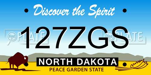 127ZGS North Dakota License Plate