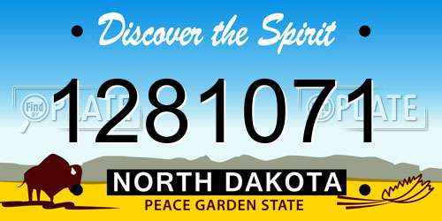 1281071 North Dakota License Plate