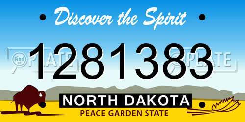 1281383 North Dakota License Plate