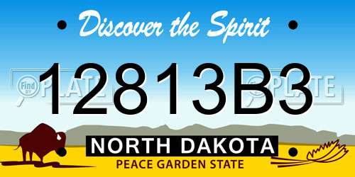 12813B3 North Dakota License Plate