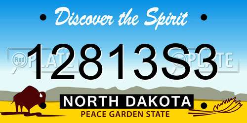 12813S3 North Dakota License Plate