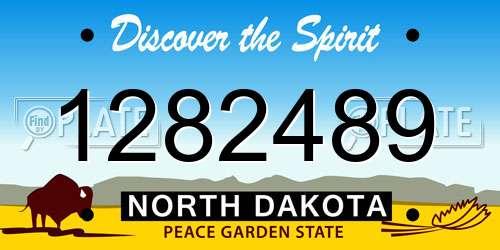 1282489 North Dakota License Plate