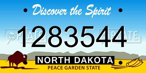 1283544 North Dakota License Plate