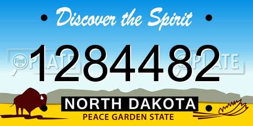 1284482 North Dakota License Plate