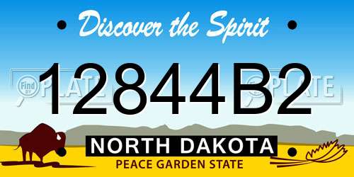12844B2 North Dakota License Plate