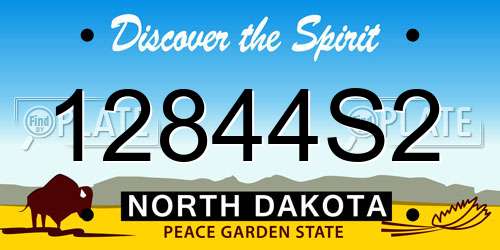 12844S2 North Dakota License Plate