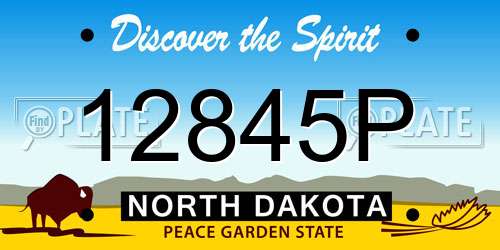 12845P North Dakota License Plate